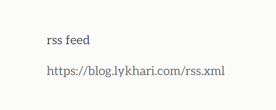 rss feed link in blog settings